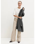 Pantalone dritto in flanella stretch Emmfiesta Ecru' 2625136111200 004 EMME MARELLA 