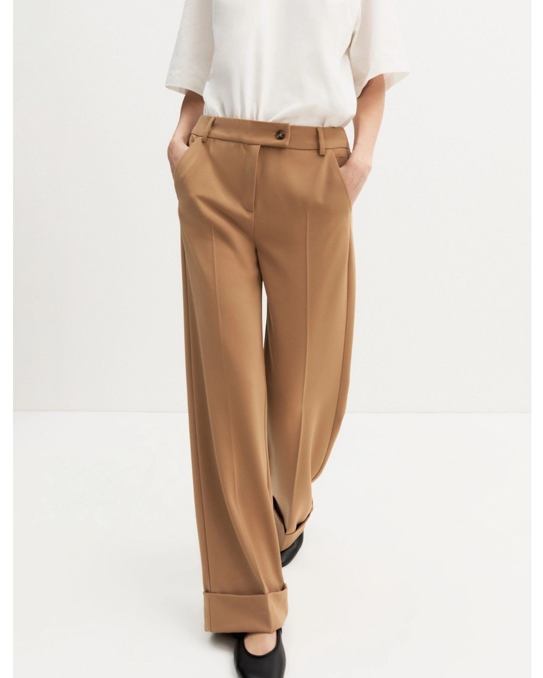 Pantalone in twill stretch Cammello 2625136191200 001 EMME MARELLA 
