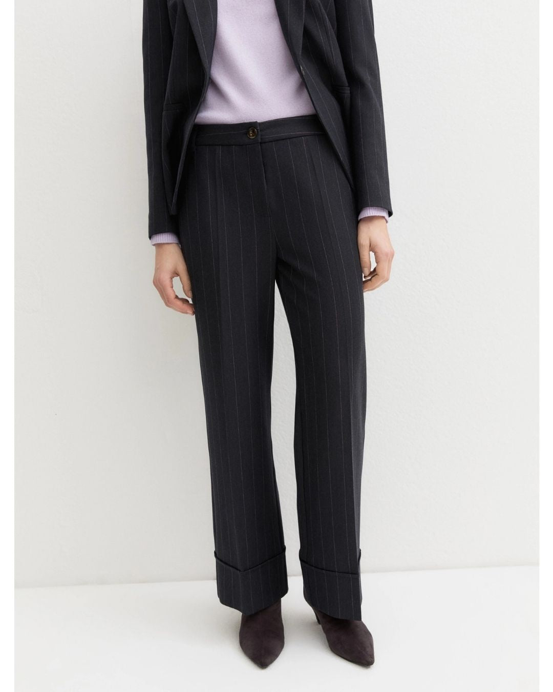 Pantalone dritto in gabardina stretch Blu 2625136202200 002 EMME MARELLA 