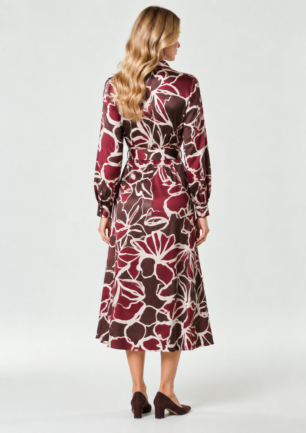 Chemisier in twill stampato Emmalarico Marrone Floreale 2625226081200 002 EMME MARELLA 