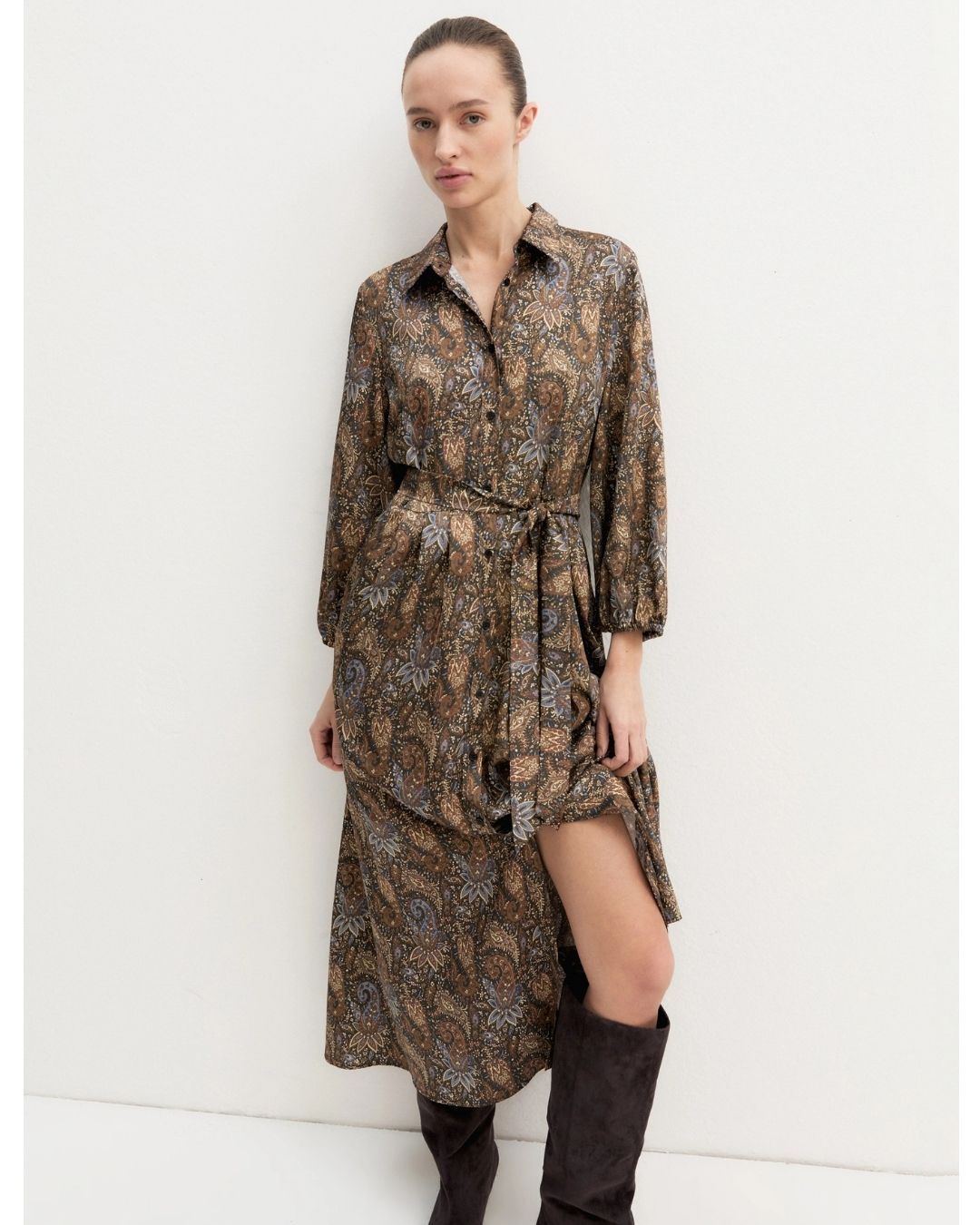 Chemisier lungo in twill stampato Sottobosco 2625226131200 008 EMME MARELLA 