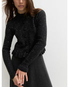 Cardigan in misto lana con paillette Grigio scuro melange 2625346022200 006 EMME MARELLA 