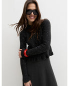 Cardigan in misto lana con paillette Grigio scuro melange 2625346022200 006 EMME MARELLA 