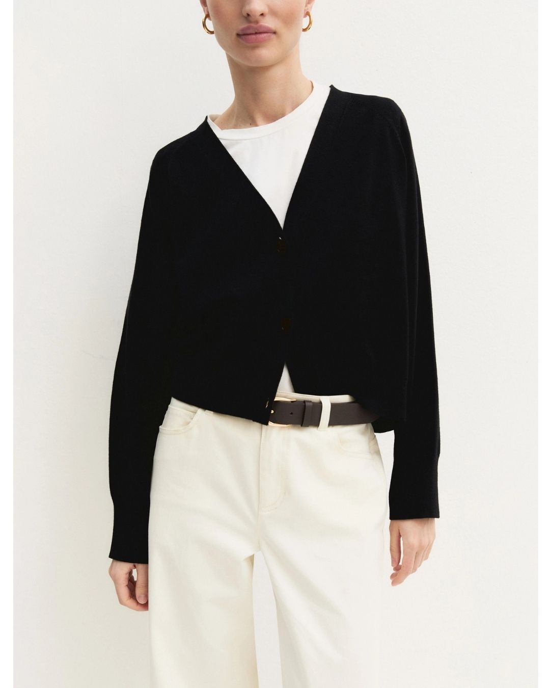 Cardigan dritto in viscosa stretch Nero 2625346041200 016 EMME MARELLA 