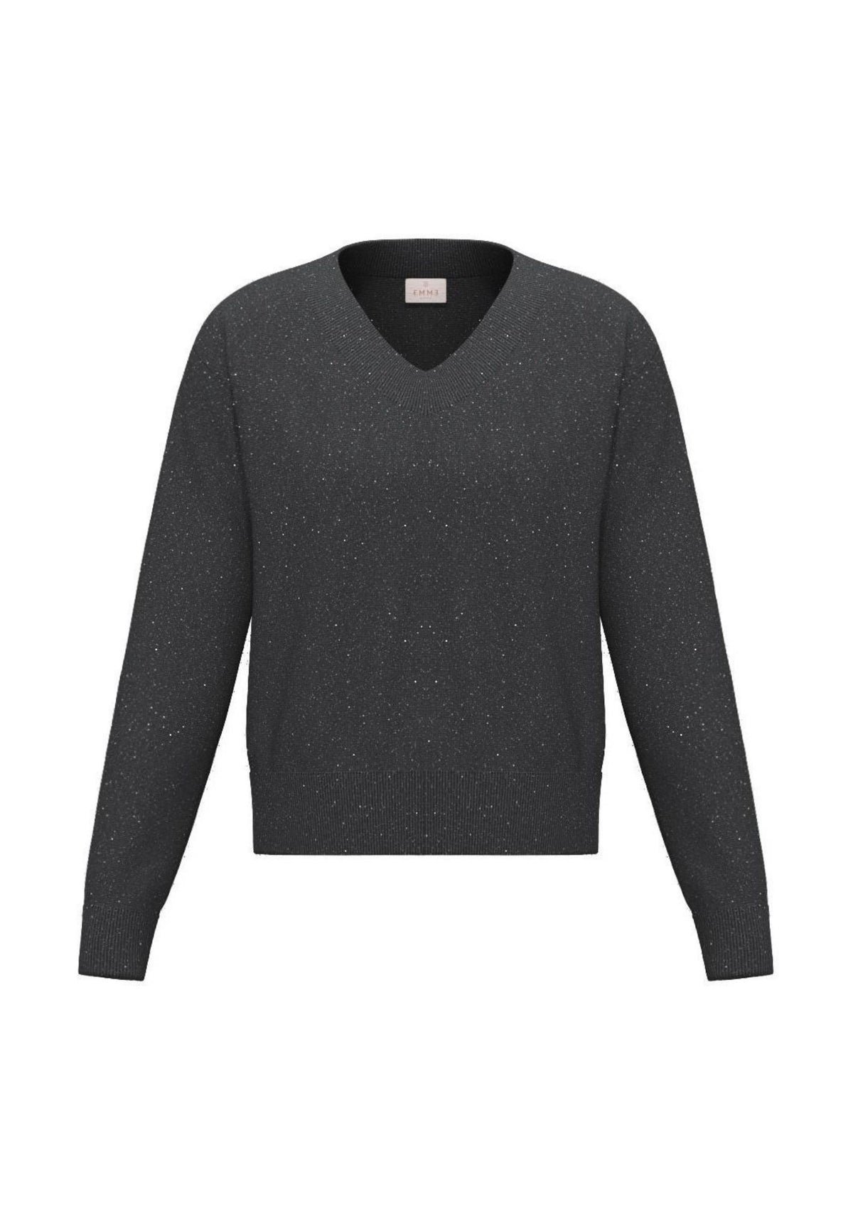Maglia in filato di misto lana con lurex e paillette Emmfertile Grigio Scuro Melange 2625366051200 004 EMME MARELLA 