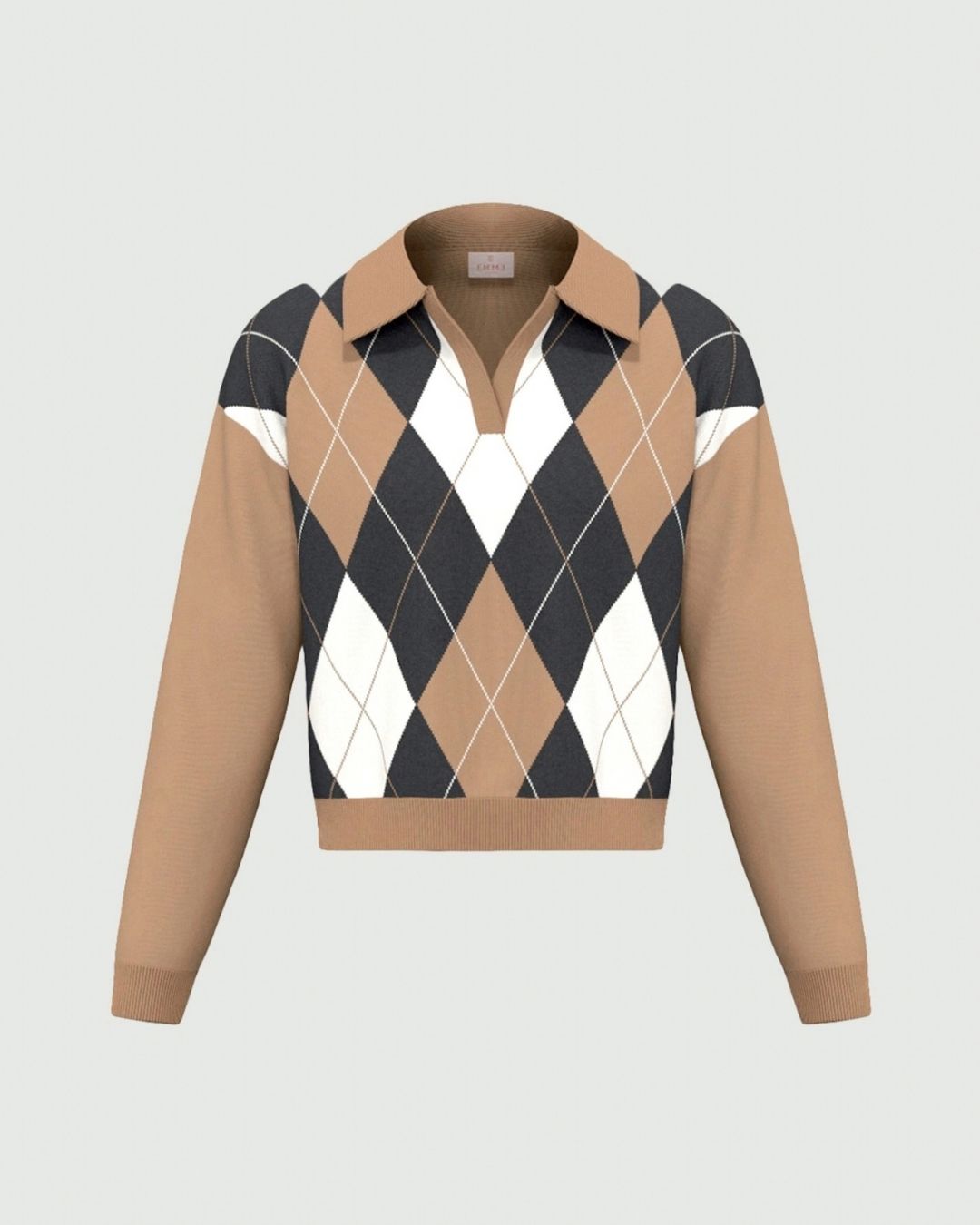 Polo crop in maglia stretch Cammello 2625366121200 007 EMME MARELLA 