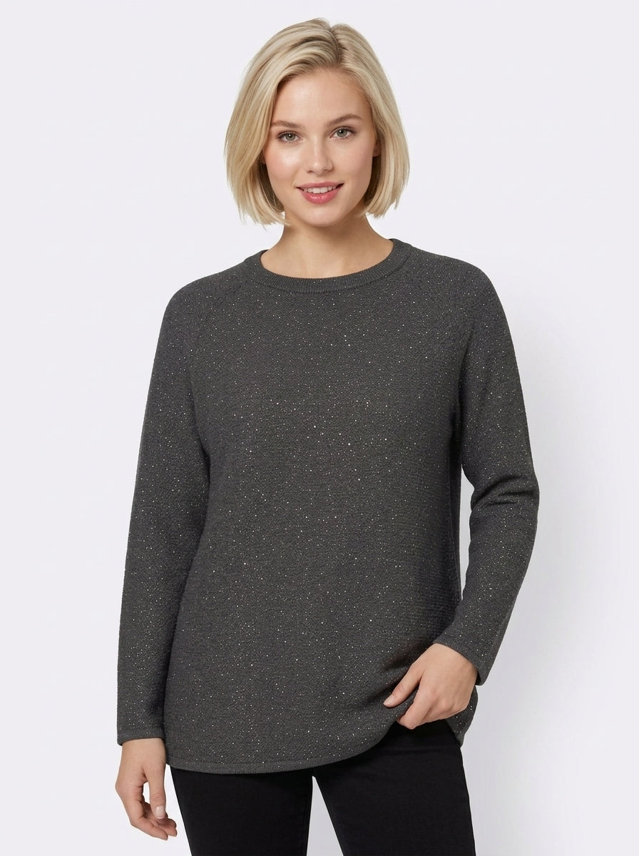 Maglia in filato di misto lana con lurex e paillette Emmardente Grigio Scuro 2625366171200 004 EMME MARELLA 