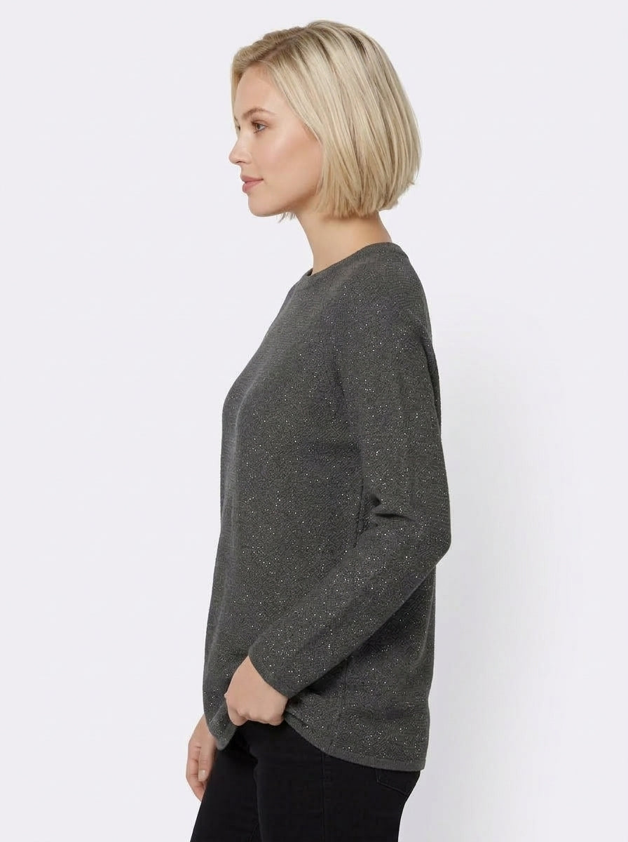Maglia in filato di misto lana con lurex e paillette Emmardente Grigio Scuro 2625366171200 004 EMME MARELLA 