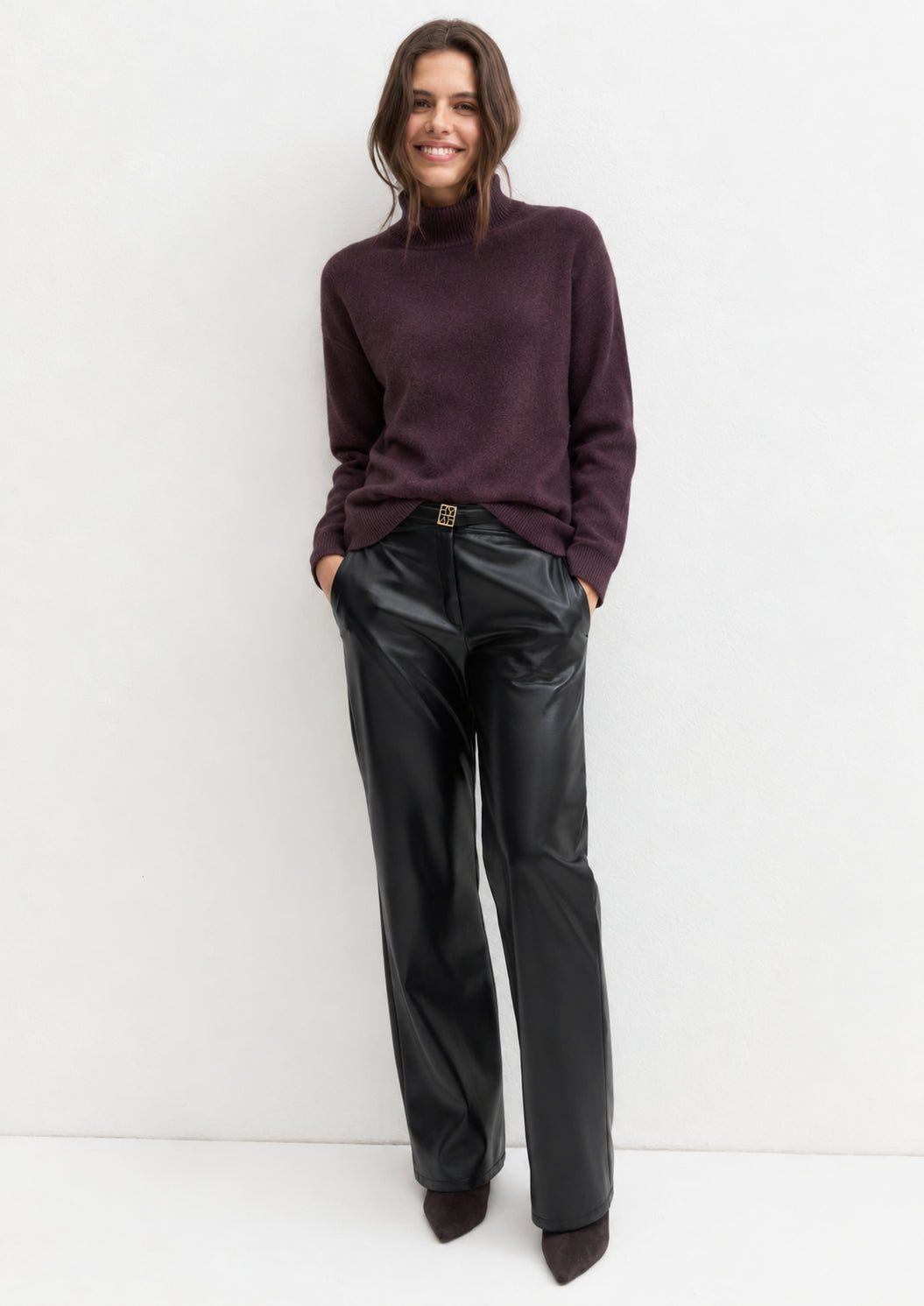 Maglia a collo alto in pura lana Emmedicola Bordeaux 2625366262200 005 EMME MARELLA 