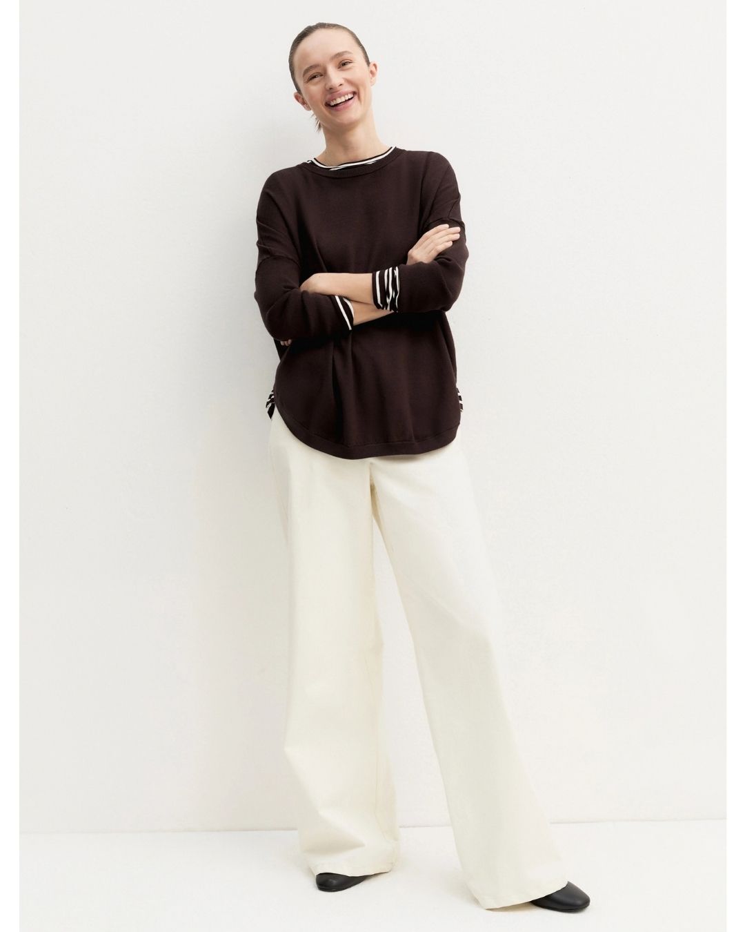 Maglia over in viscosa stretch Testa di moro 2625366281200 008 EMME MARELLA 