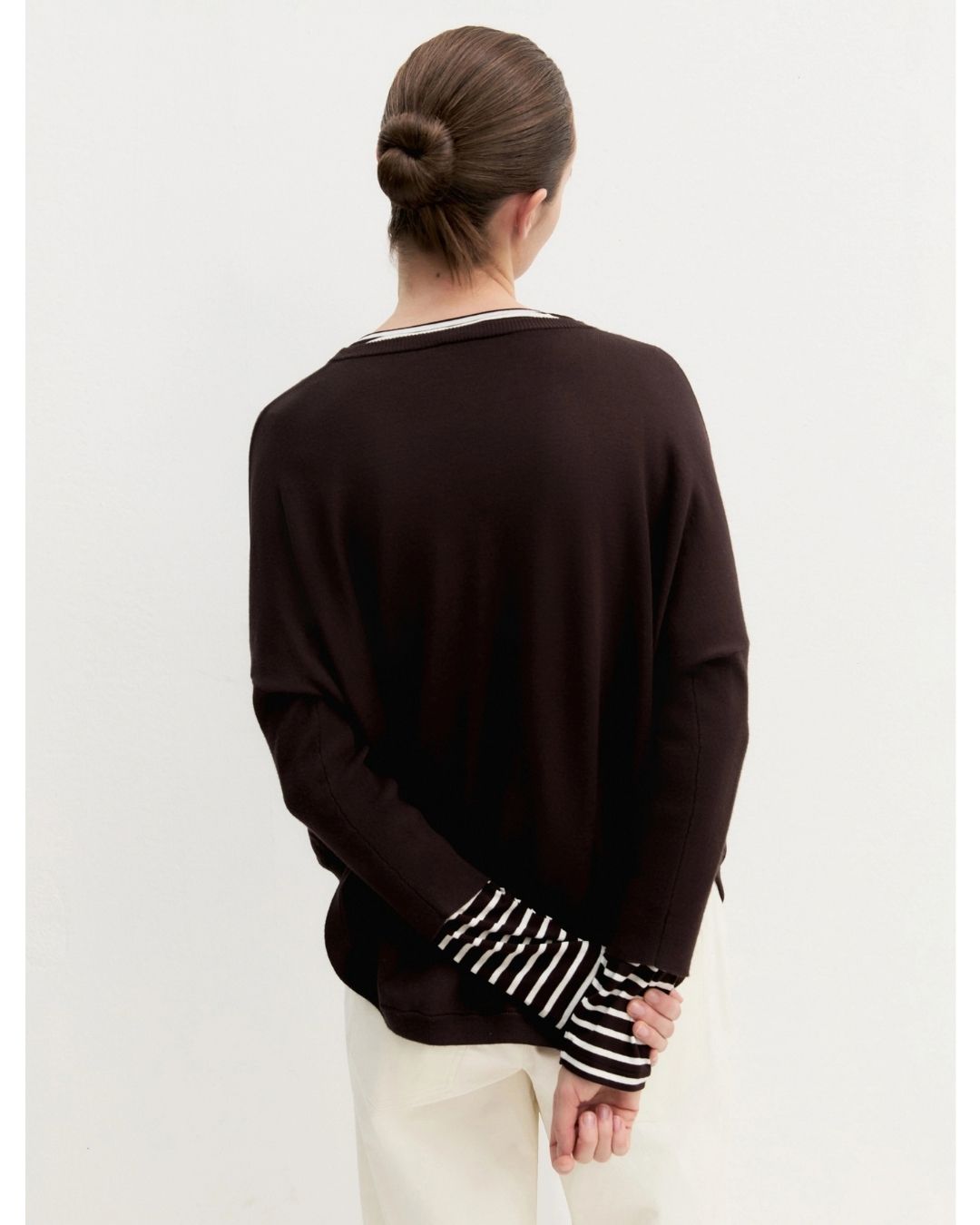 Maglia over in viscosa stretch Testa di moro 2625366281200 008 EMME MARELLA 