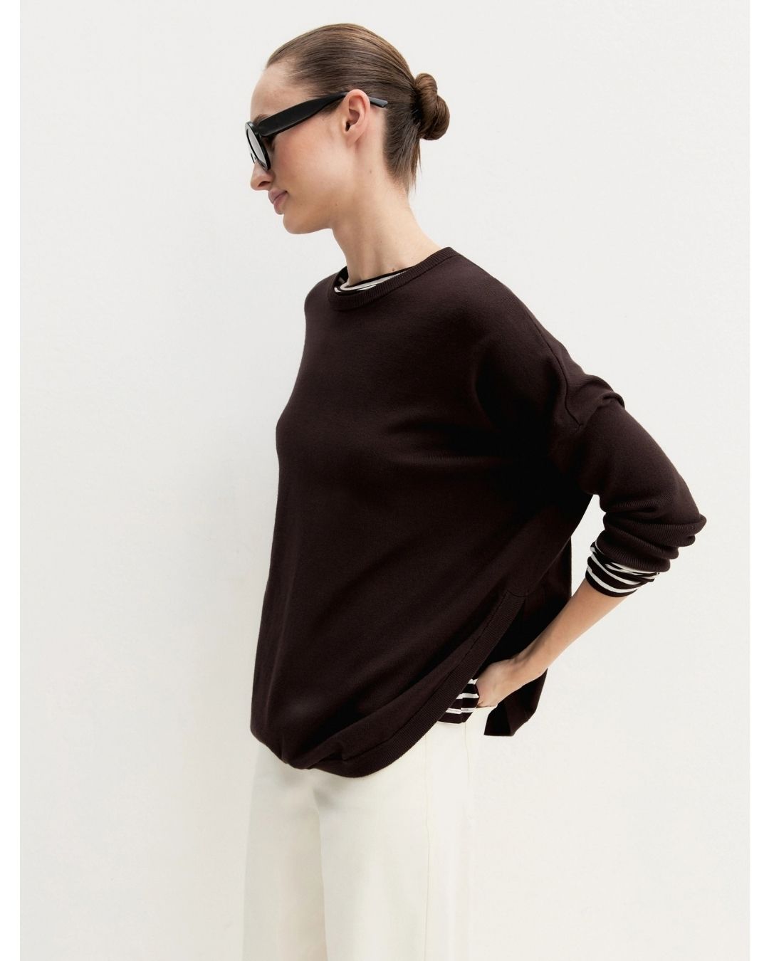 Maglia over in viscosa stretch Testa di moro 2625366281200 008 EMME MARELLA 