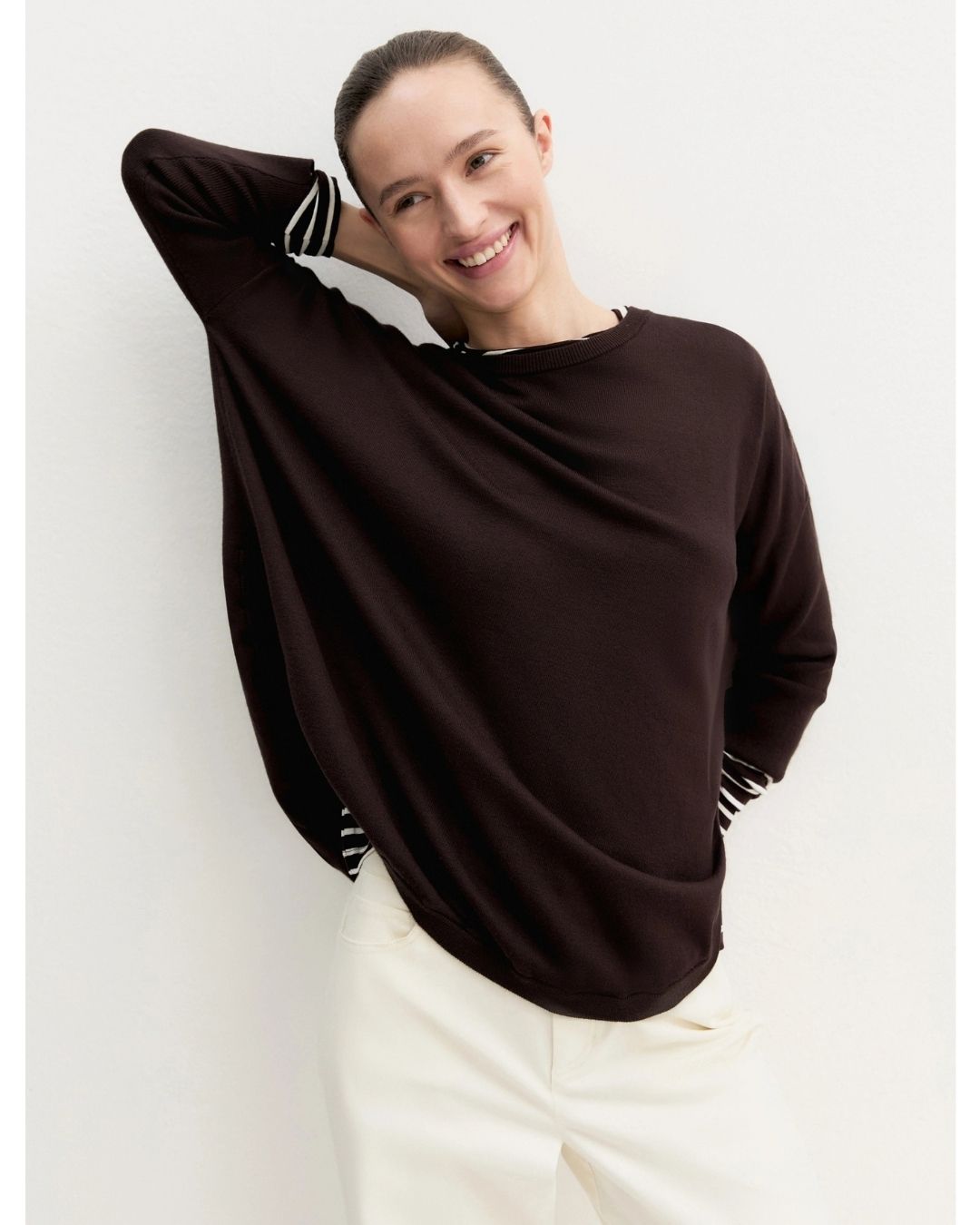 Maglia over in viscosa stretch Testa di moro 2625366281200 008 EMME MARELLA 