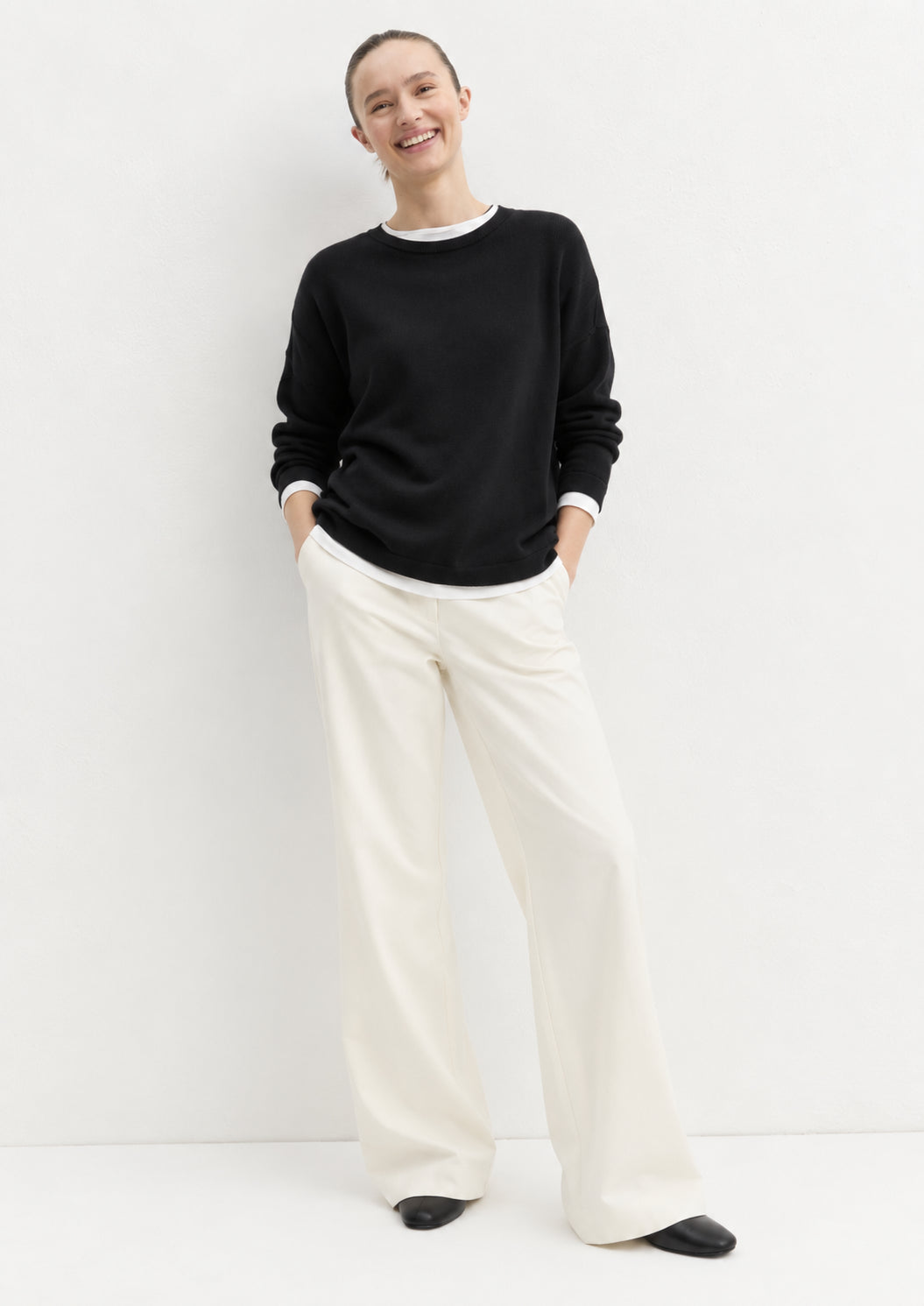 Maglia over in viscosa stretch Emmcurvato Nero 2625366281200 016 EMME MARELLA 