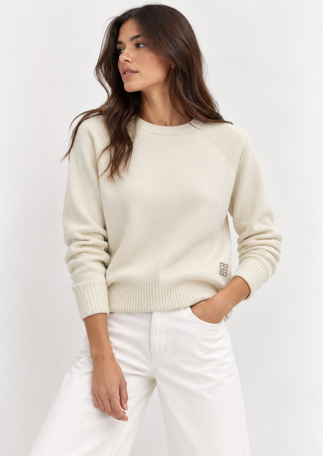 Maglia in filato di misto viscosa stretch Emmdanza Bianco Avorio 2625366301200 003 EMME MARELLA 