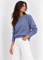 Maglia in filato di misto viscosa stretch Emmdanza Blu Ortensia 2625366301200 014 EMME MARELLA 