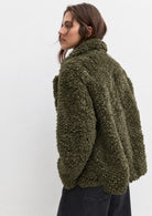 Giaccone in tessuto furry Emmcrea Verde Oliva 2625456022200 001 EMME MARELLA 