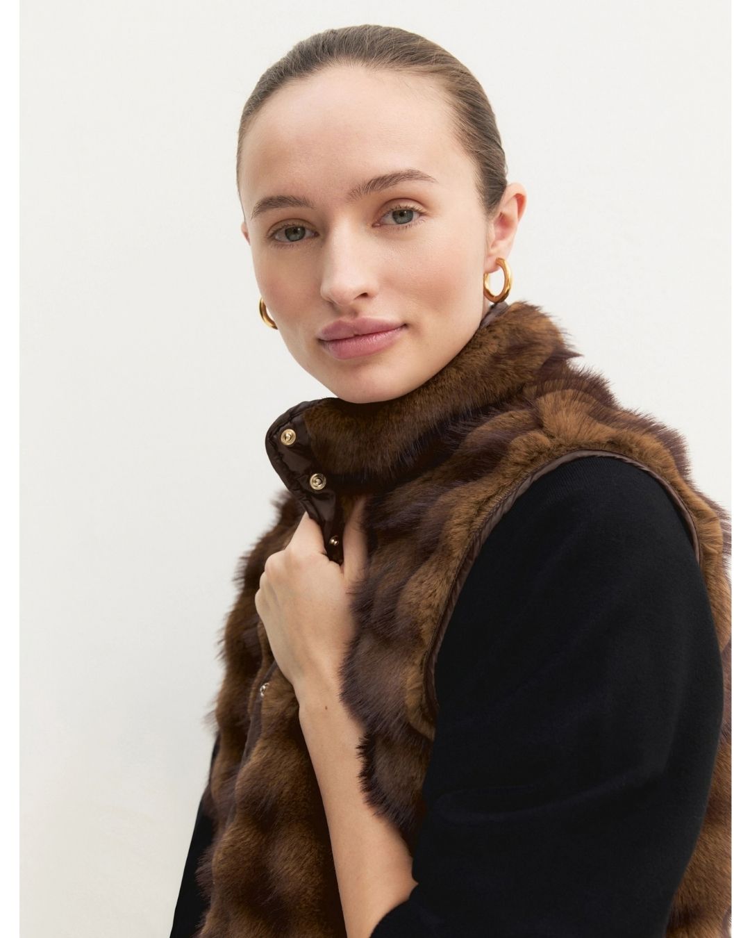 Gilet lungo in jersey Cognac 2625456071200 001 EMME MARELLA 