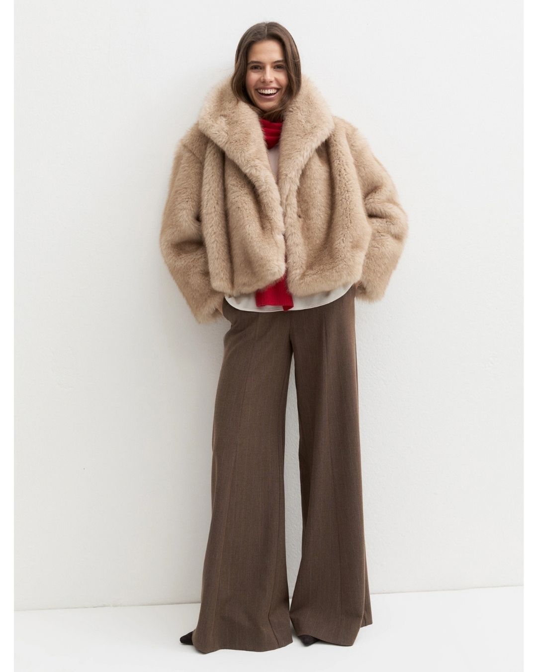 Cappotto corto in jersey furry Ecrù 2625456112200 001 EMME MARELLA 