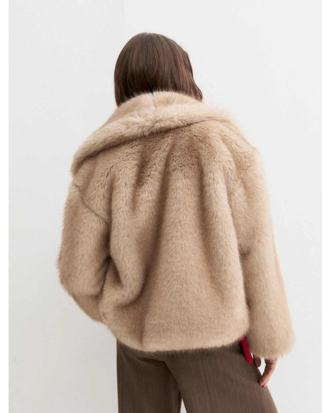 Cappotto corto in jersey furry Ecrù 2625456112200 001 EMME MARELLA 