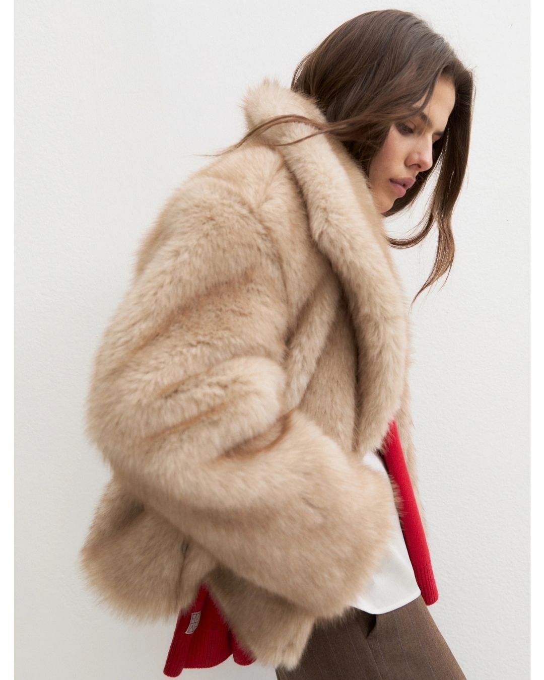 Cappotto corto in jersey furry Ecrù 2625456112200 001 EMME MARELLA 