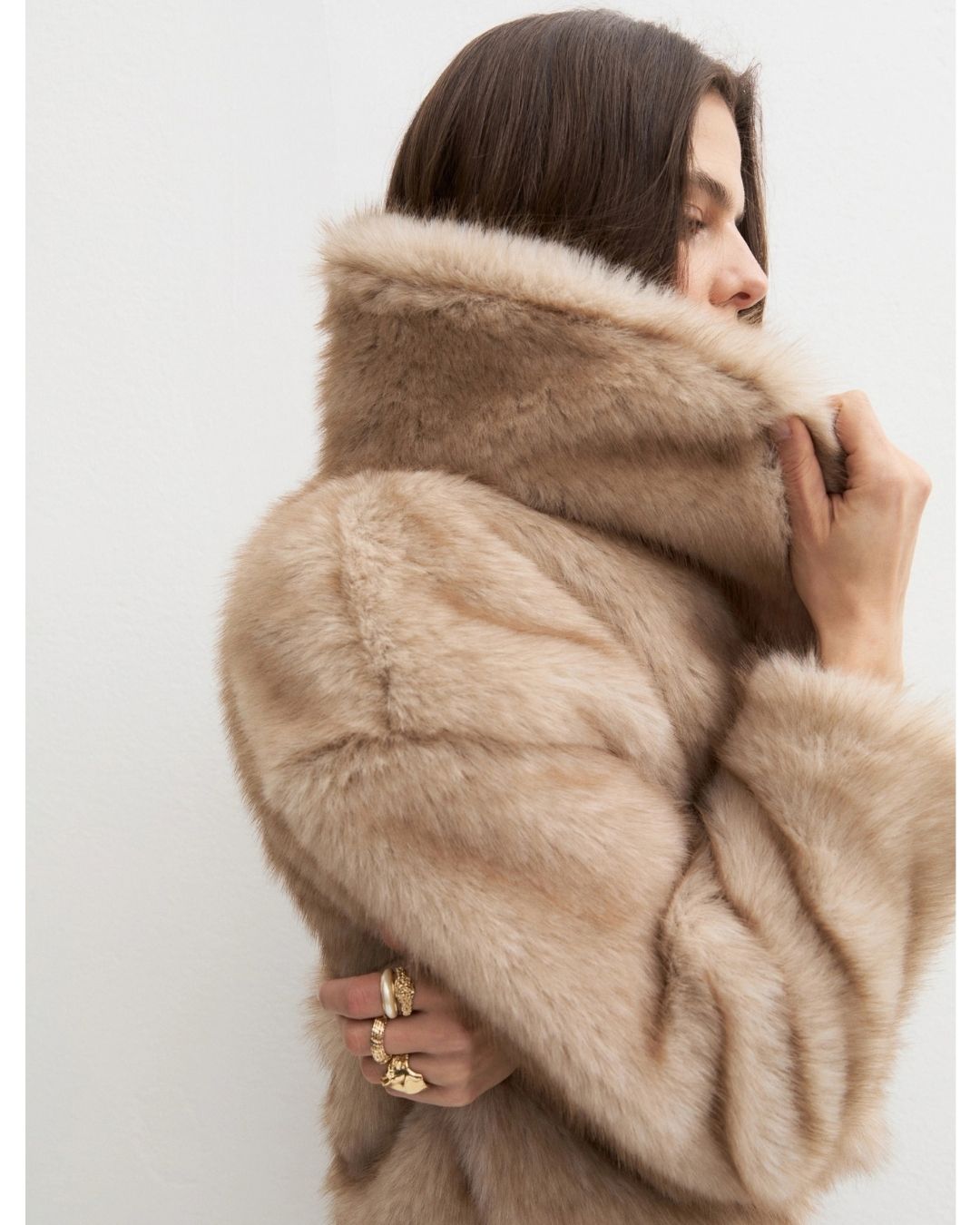 Cappotto corto in jersey furry Ecrù 2625456112200 001 EMME MARELLA 