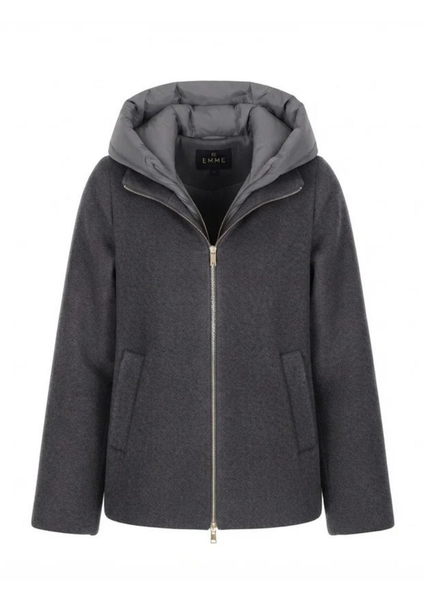 Capospalla in panno soft imbottito Emmsorriso Grigio Scuro Melange 2625486082200 011 EMME MARELLA 