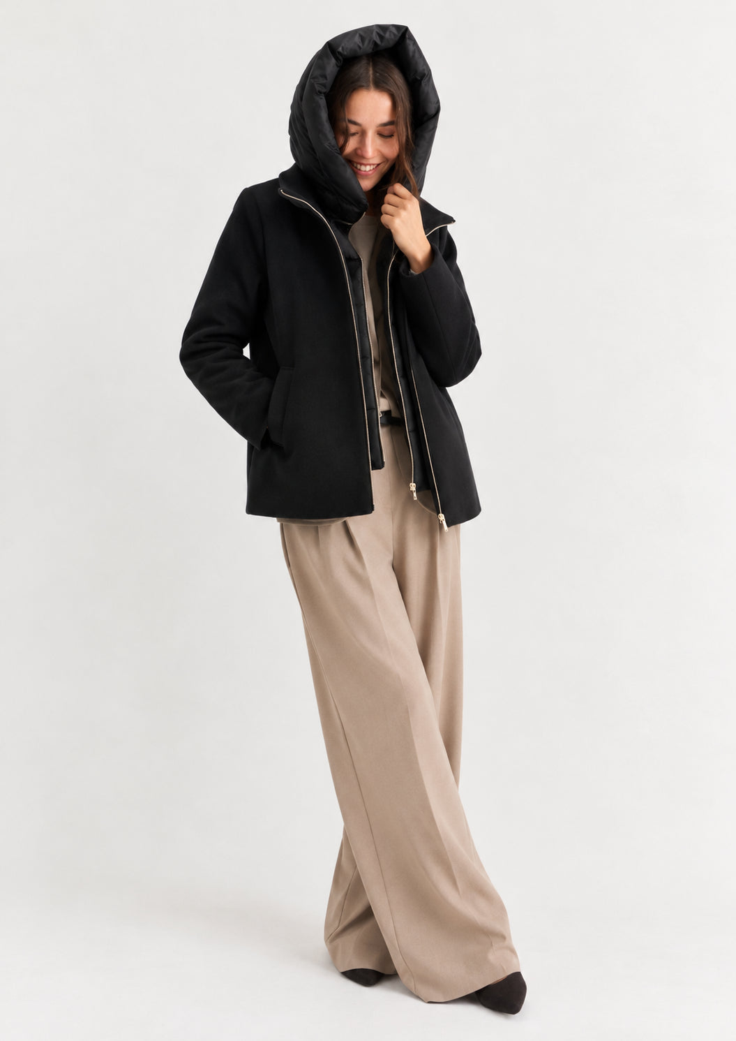 Capospalla in panno soft imbottito Emmsorriso Nero 2625486082200 013 EMME MARELLA 