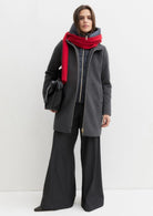 Giubbino in panno soft imbottito con cappuccio Emmbacio Grigio scuro Melnge 2625496102200 011 EMME MARELLA 