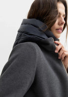 Giubbino in panno soft imbottito con cappuccio Emmbacio Grigio scuro Melnge 2625496102200 011 EMME MARELLA 