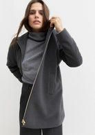 Giubbino in panno soft imbottito con cappuccio Emmbacio Grigio scuro Melnge 2625496102200 011 EMME MARELLA 