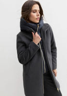 Giubbino in panno soft imbottito con cappuccio Emmbacio Grigio scuro Melnge 2625496102200 011 EMME MARELLA 
