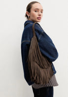 Borsa a spalla con frange Emmgeode Kaki 2625516081200 003 EMME MARELLA 