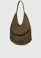 Borsa a spalla con frange Emmgeode Kaki 2625516081200 003 EMME MARELLA 