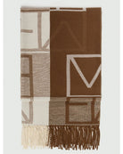 Stola jacquard con logo Emmegram Cuoio 2625546012200 001 EMME MARELLA 