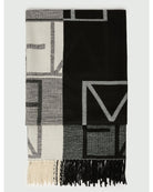 Stola jacquard con logo Emmegram Nero 2625546012200 002 EMME MARELLA 