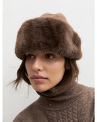 Berretto con bordo in tessuto furry Marrone 2625576042200 002 EMME MARELLA 