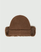 Berretto con bordo in tessuto furry Marrone 2625576042200 002 EMME MARELLA 