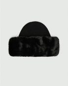 Berretto con bordo in tessuto furry Nero 2625576042200 003 EMME MARELLA 