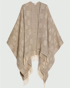 Poncho jacquard con frange Cammello 2625736021200 001 EMME MARELLA 