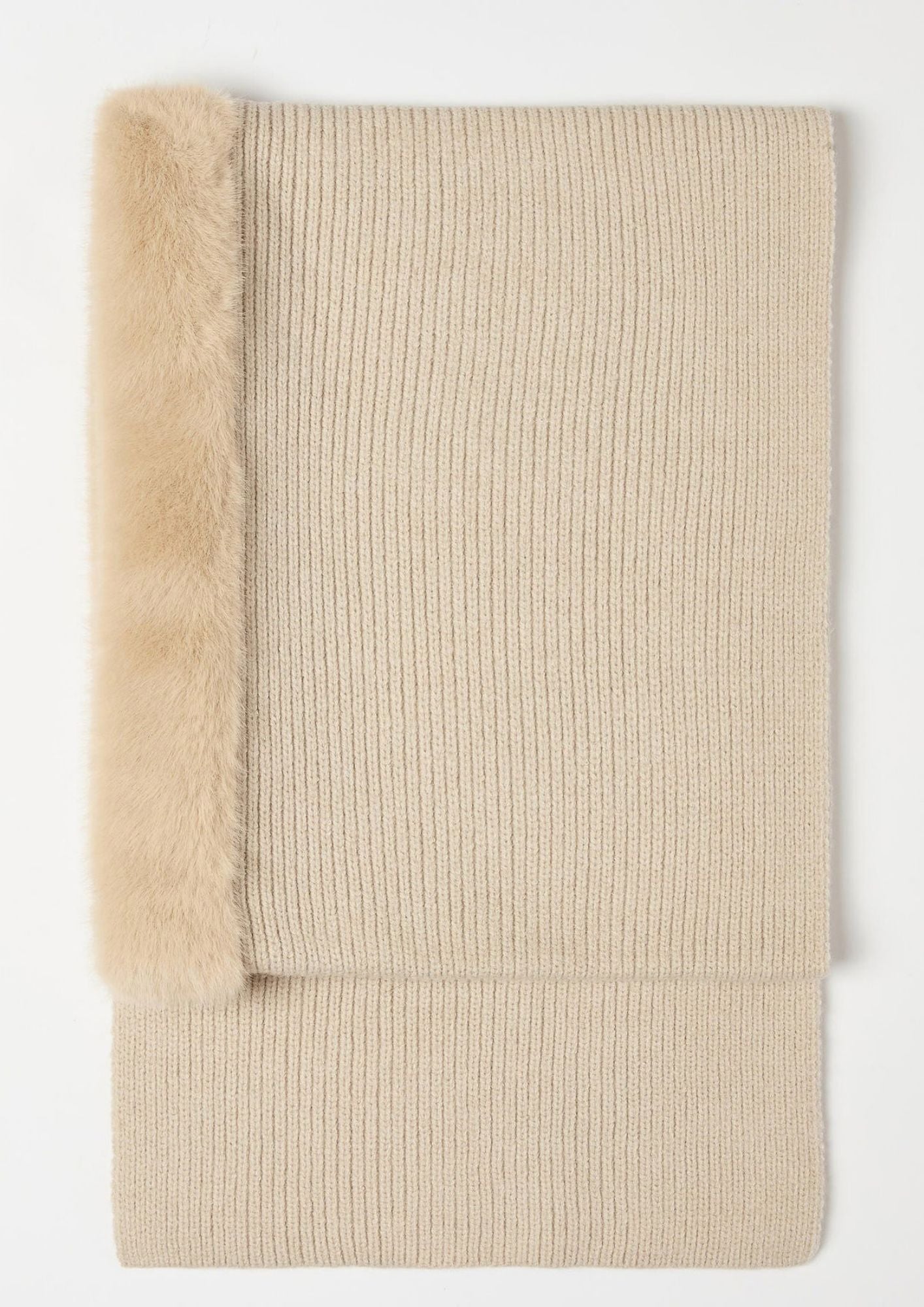 Sciarpa cappuccio Emmcerchio con bordo in tessuto furry Panna 2625746022200 001 EMME MARELLA 