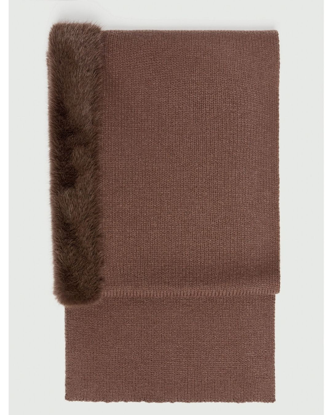 Sciarpa cappuccio con bordo in tessuto furry Marrone 2625746022200 002 EMME MARELLA 