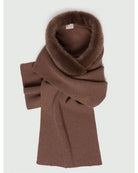 Sciarpa cappuccio con bordo in tessuto furry Marrone 2625746022200 002 EMME MARELLA 