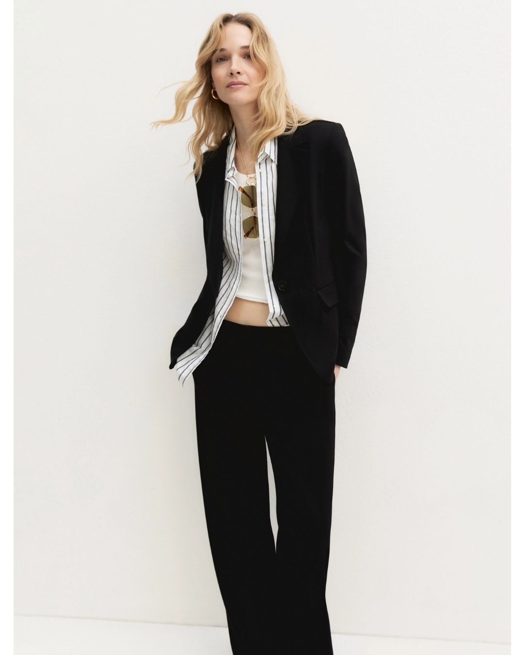 Pantalone dritto in jersey stretch Nero 2625786021200 005 EMME MARELLA 