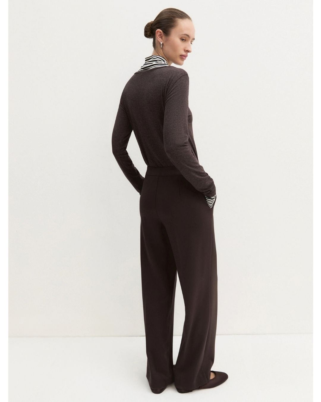 Pantalone dritto in jersey stretch Testa moro 2625786021200 006 EMME MARELLA 