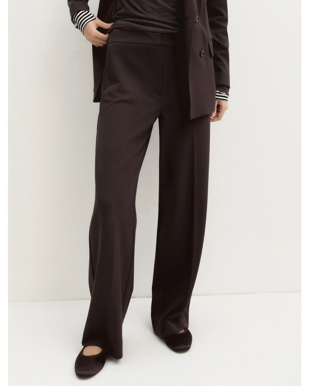 Pantalone dritto in jersey stretch Testa moro 2625786021200 006 EMME MARELLA 