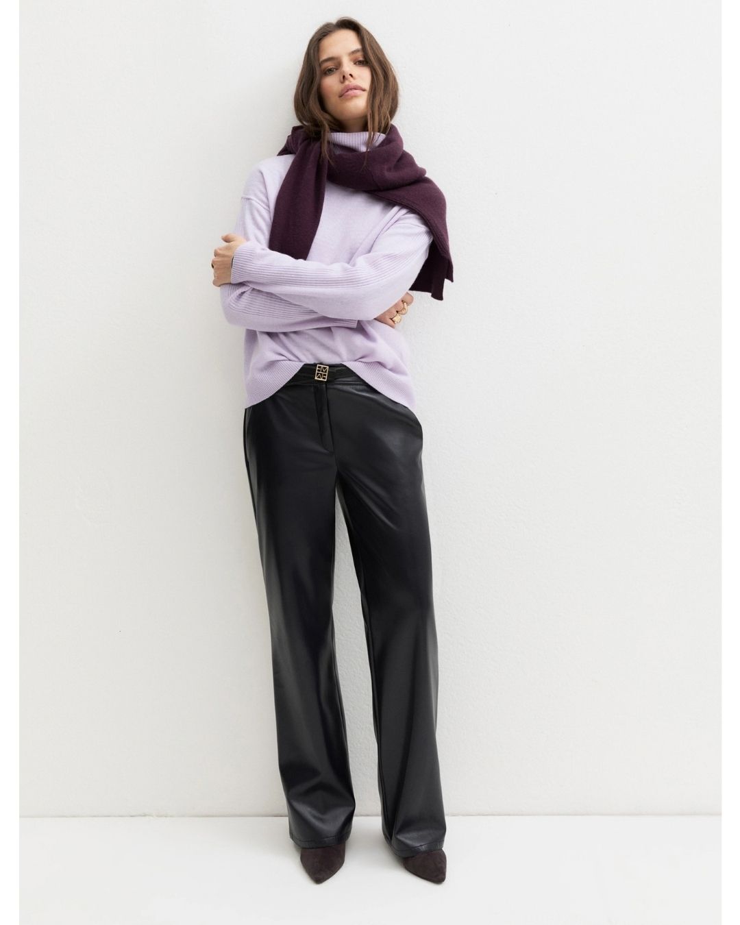 Pantalone dritto in jersey spalmato Navy 2625786032200 004 EMME MARELLA 