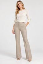 Pantalone slim fit in jersey stretch Emmflare Ecru 2625786051200 001 EMME MARELLA 