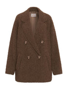 Cappottino in jersey bouclé stretch Emmvanesio Tortora 2625906062200 002 EMME MARELLA 