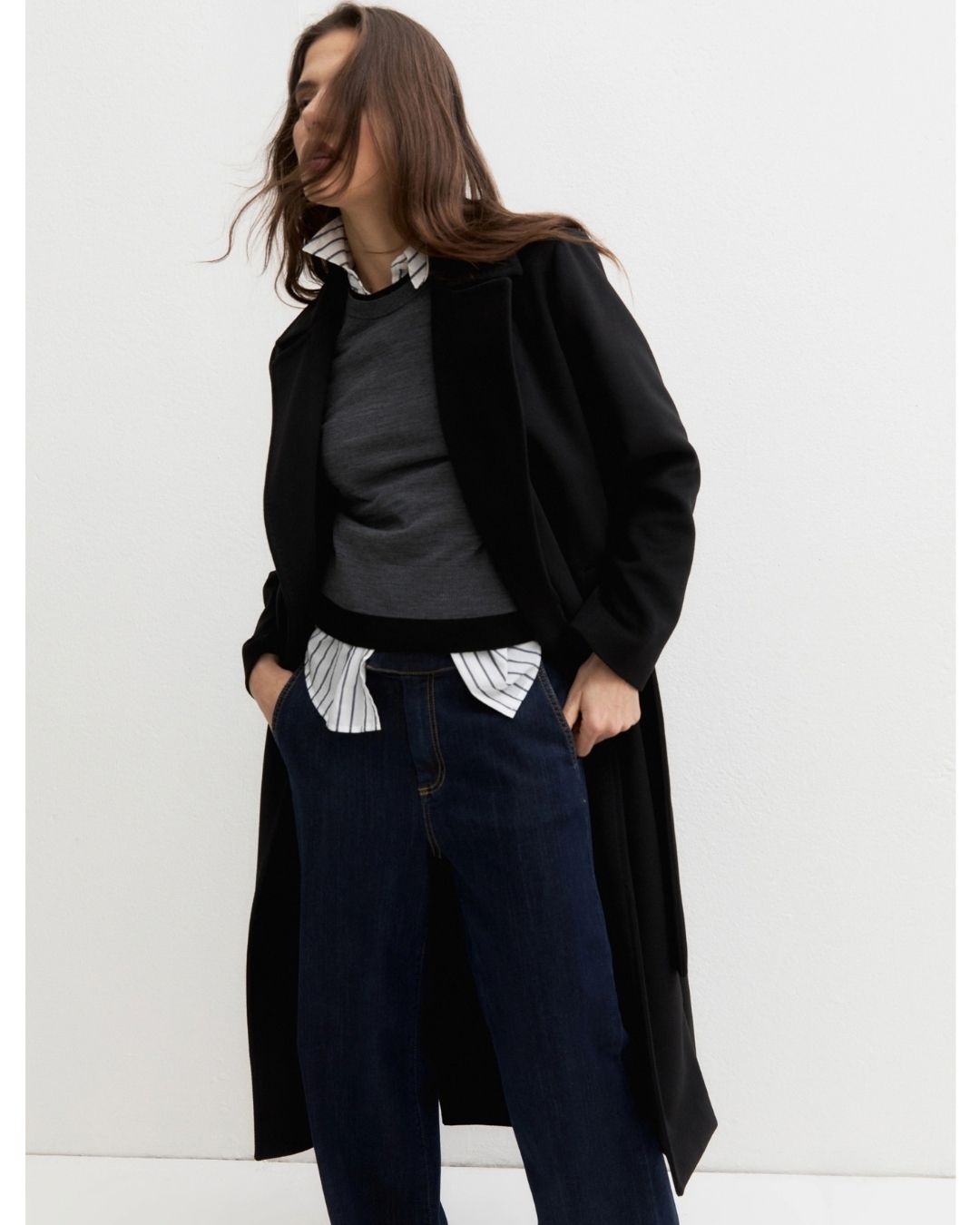 Cappotto in jersey panno soft Nero 2625906082200 005 EMME MARELLA 